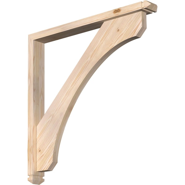Ekena Millwork Legacy Arts and Crafts Smooth Bracket w/ Offset Brace, Douglas Fir, 3 1/2"W x 32"D x 32"H BKT0402X32X32LEC03SDF - main